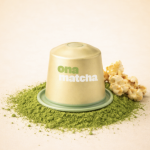 Capsule matcha pop corn